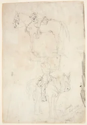 Twee paarden, één bereden