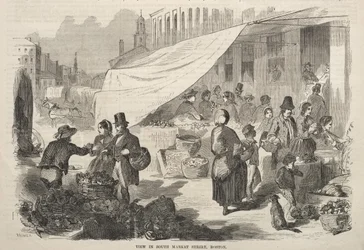 Uitzicht in South Market Street, Boston