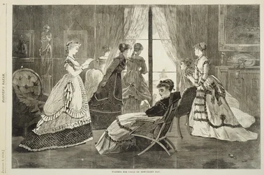 Wachten op Bezoeken op Nieuwjaarsdag, 2 januari 1869