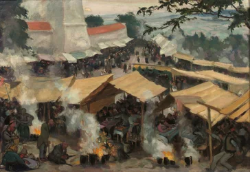 De Kermis in Kawaria Zabrzydowska, Polen, c.1913