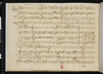 5 Kontretänze KV 609, autograaf van nr. 5, Zweig MS 59, f.3v (pen  inkt op papier)