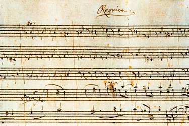 Autograaf partituur van Requiem, K. 626 door Oostenrijkse componist Wolfgang Amadeus Mozart (1756-1791)
