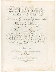 Omslag van de partituur Le nozze di Figaro dramma giocoso in quattro atti, tussen 1806 en 1810