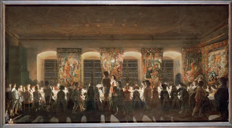 Nachtelijk banket (olieverf op koper)