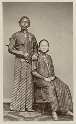 Pakoe Boewono IX, Susuhunan van Surakarta met zijn echtgenote Ratoe