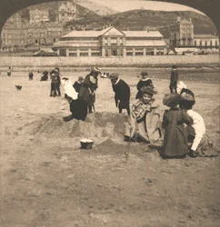 Op het strand van Llandudno, Wales