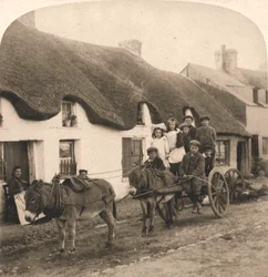 Pittoresk leven en gebruiken van een Iers dorp, Ierland, 1901