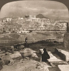 De Akropolis, Athene, Griekenland, 1902