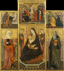 Altaarstuk van de Maagd die het kind voedt, Sint Clara en Sint Antonius de Abt