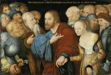 Duits: Christus und die Ehebrecherin Christus en de overspelige vrouw