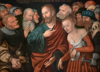 Duits: Christus und die Ehebrecherin Jezus Christus en de overspelige vrouw