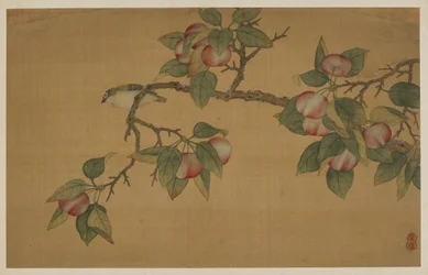 Vogel en fruit, Qing-dynastie, 1741