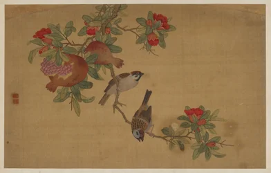 Vogels, Fruit en Bloemen, Qing-dynastie, 1741