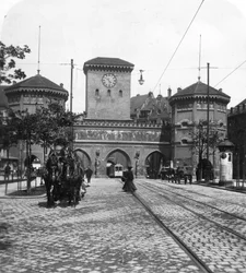 Isartor Isarpoort, München, Duitsland, ca. 1900s