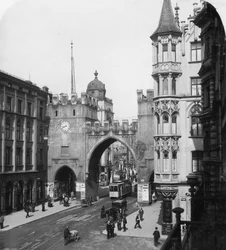 Karlstor Poort, München, Duitsland, ca. 1900s