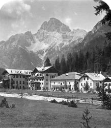 Schluderbach en Croda Pass Croda Rosa, Tirol, Oostenrijk, ca. 1900s