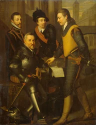 Groepsportret van de vier broers van Willem I, ca.1630 (olieverf op doek)