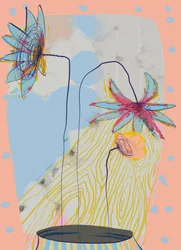 Abstracte pastelkleurige bloemen
