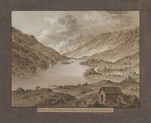 Uitzicht op Oberalpmeer, eind 18e-19e eeuw