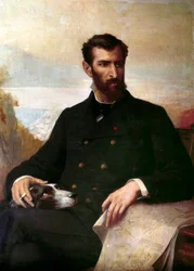 Portret van Pierre Savorgnan de Brazza (1852-1905), Franse ontdekkingsreiziger in Equatoriaal Afrika