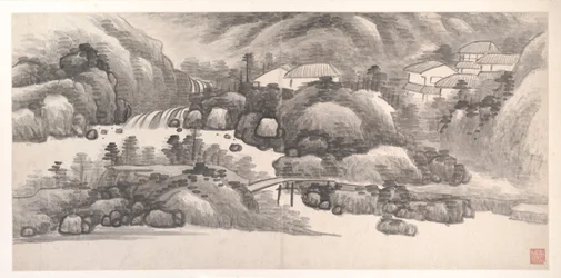 Landschappen van de Twaalf Maanden, ca. 1685 (album van twaalf schilderijbladen; inkt op papier)