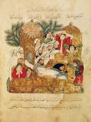 Ms Arab 5847 f.29, Begrafenis van een pestslachtoffer, uit 