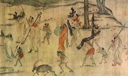 Vazal brengt hun eerbetoon aan het Tang-hof, ca. 600-673