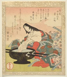 Inkt, Ono no Komachi, uit de serie Vier Kalligrafische Metgezellen