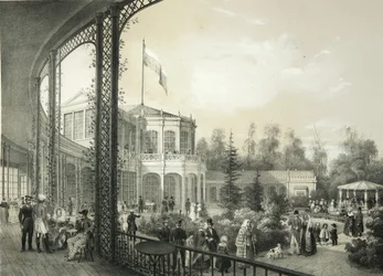 Het treinstation in Pavlovsk, 1840-1850