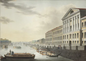 Uitzicht op de Fontanka-rivier vanaf de Izmailovsky-brug