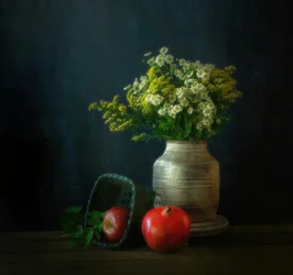 Rustiek bloemstilleven