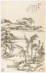 Herfstige Overpeinzing in Schoon Vijver, uit een album van 12 bladen