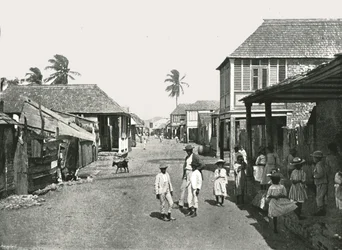 Straatscène in Port Royal, Jamaica, 1895