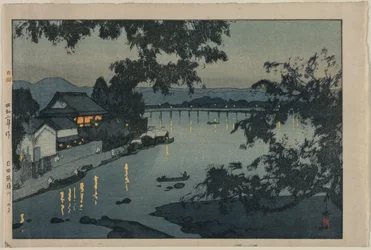 Avond aan de Chikugo-rivier