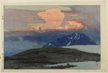 Goshiki-bergen (Goshikihara), uit de serie "Twaalf scènes van de Japanse Alpen (Nihon arupusu junidai no uchi)"