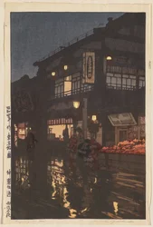 Twaalf scènes van Tokyo: Kagurazaka-straat na een nachtelijke regen