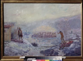 De veertig martelaren van Sebaste (het huidige Sivas, Turkije), ca.1930 (olieverf op hout)