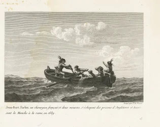 Jan Bart ontsnapt uit een Engelse gevangenis en steekt per roeiboot het Kanaal over, 1689