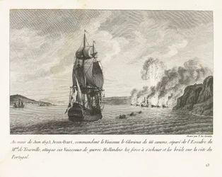 Jan Bart valt zes Hollandse schepen aan voor de kust van Portugal, 1693