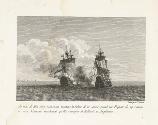 Jan Bart verovert een Hollands fregat, 1677
