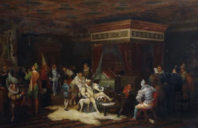 De aankomst van de hertog van Guise in de kamer van koning Hendrik III in Fontainebleau, 1861