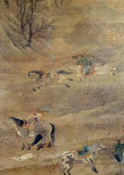 Mongoolse ruiter die een paard achtervolgt (detail)