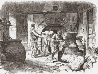 Een Romeinse bakkerij, Pompeii, Italië
