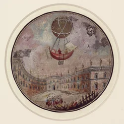 Een vroege ballonramp, ca. 1785