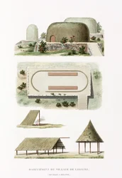 Architectuur Gebouwen in het dorp Likiliki