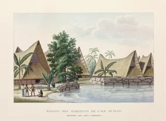 Architectuur Huizen op Oualan, Caroline-eilanden