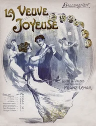 Paren dansen de wals Ballsirenen, circa 1910 (illustratie)