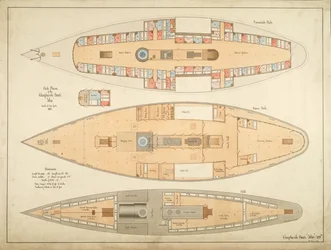 Dekplannen van de Choptank Boot "Ida"