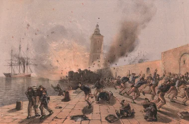 Explosie van buskruitvat van Lantaarn, belegering van Ancona