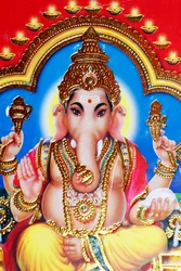 Ganesha of Ganapati: de hindoeïstische god met olifantenhoofd.